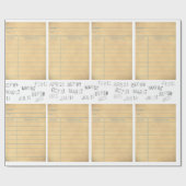 Bibliotheksausweis-Packpapier Geschenkpapier (Flach)