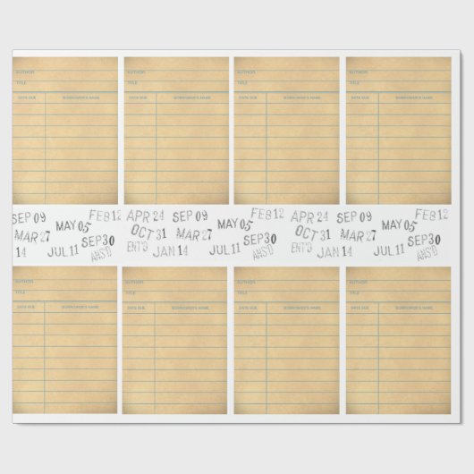 Bibliotheksausweis-Packpapier Geschenkpapier (Flach)