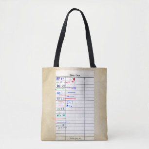 Bibliotheksausweis-Retro Datums-passender Student Tasche