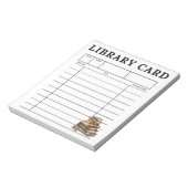 Bibliotheksausweis Vintage-Bücher Notizblock (Rotiert)