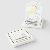 Bibliotheksautor, Bibliotheksbibliothek, Visitenka Steinuntersetzer (Seitenansicht)