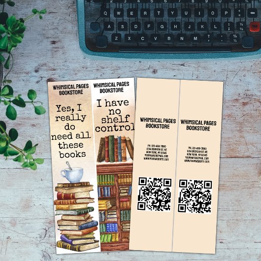 Bibliotheksbibliothek QR Funny Book Quote Lesezeic Karte