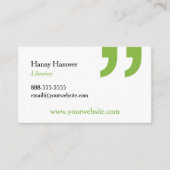 Bibliotheksbibliothekskarte Visitenkarte (Vorderseite)