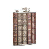 Bibliotheksbücher auf einem Schelf Flachmann (Rechts)