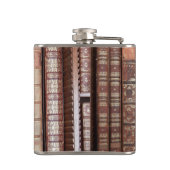 Bibliotheksbücher auf einem Schelf Flachmann (Rückseite)