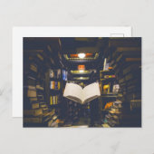 Bibliotheksbücher - Bücherregale im offenen Buch l Postkarte (Vorne/Hinten)