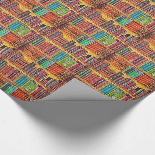 Bibliotheksbücher Geschenkpapier (Ecke)