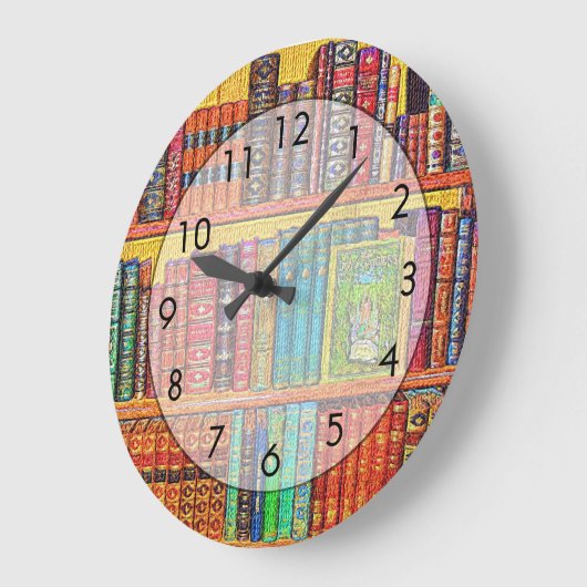 Bibliotheksbücher Große Wanduhr (Winkel)