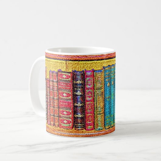 Bibliotheksbücher Kaffeetasse (Vorderseite Links)