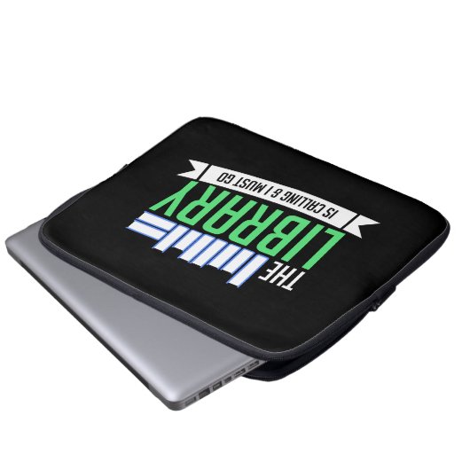 Bibliotheksbücher Laptopschutzhülle (Vorne Knopf)