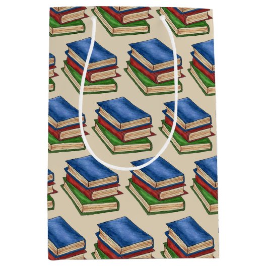 Bibliotheksbücher Lehrerin Bibliothekarische Schul Mittlere Geschenktüte (Vorderseite)