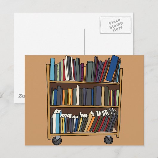 Bibliotheksbücher Postkarte (Vorne/Hinten)
