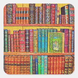 Bibliotheksbücher Quadratischer Aufkleber