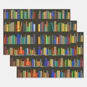 Bibliotheksbücherregale Wrapping Paper-Sets Geschenkpapier Set
