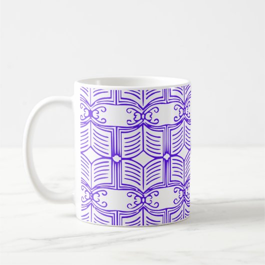 Bibliotheksbuchmuster kaffeetasse (Links)