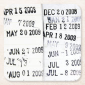 Bibliotheksdatum Briefmarke Papierküsten Rechteckiger Pappuntersetzer (Vorderseite)