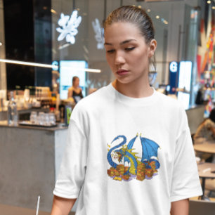 Bibliotheksdrache mit Büchern T-Shirt
