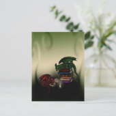 Bibliotheksdrachen Postkarte (Stehend Vorderseite)