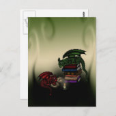 Bibliotheksdrachen Postkarte (Vorne/Hinten)