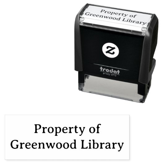 Bibliothekseigentum Selbstfärbstempel Permastempel (Beispiel)