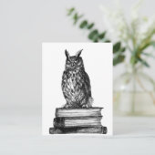 Bibliothekseule Postkarte (Stehend Vorderseite)