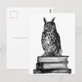 Bibliothekseule Postkarte (Vorne/Hinten)