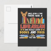 Bibliothekshund und Buchliebhaber Bibliothekarisch Postkarte (Vorne/Hinten)