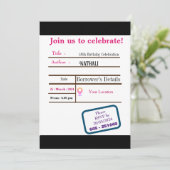 Bibliothekskarte Einladung zum Geburtstag (Stehend Vorderseite)