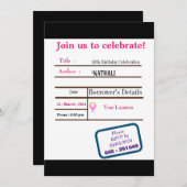 Bibliothekskarte Einladung zum Geburtstag (Vorne/Hinten)