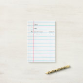 Bibliothekskarte Post-it Klebezettel (Auf Schreibtisch)