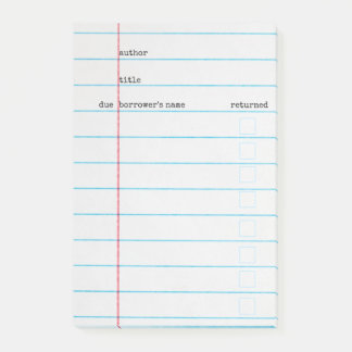 Bibliothekskarte Post-it Klebezettel