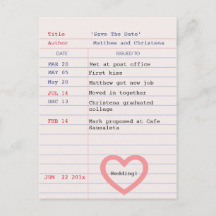 Bibliothekskarte Save the Date Postkarte