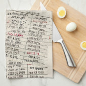 Bibliothekskarten rückwärts geschirrtuch (Viertel Falte)