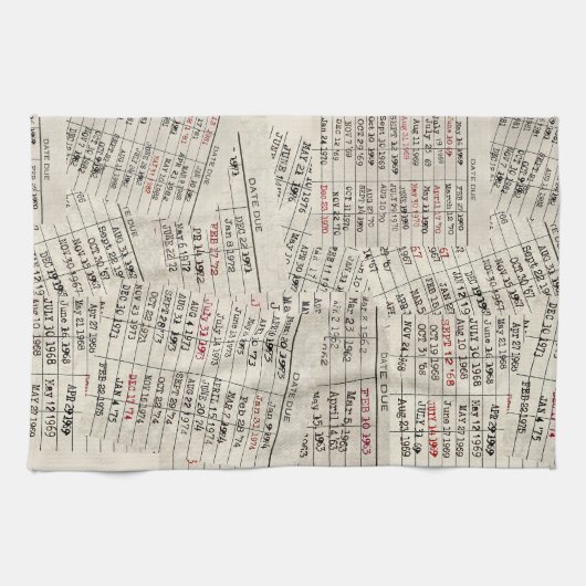 Bibliothekskarten rückwärts geschirrtuch (Horizontal)