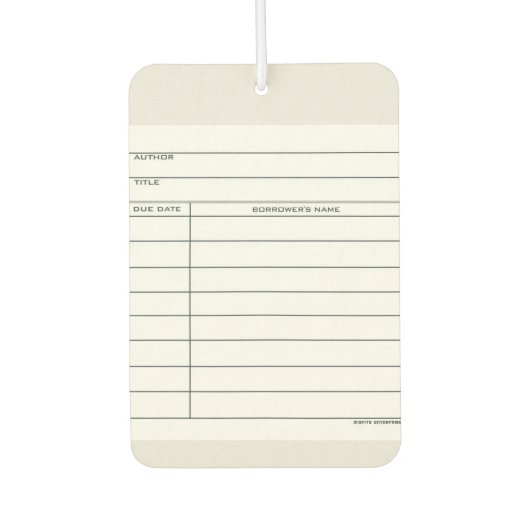 Bibliothekskartenautobahn Freshener Autolufterfrischer (Vorderseite)