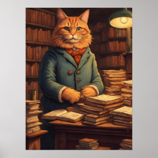 Bibliothekskatze #10 Poster