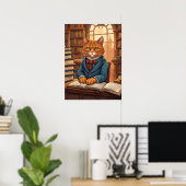 Bibliothekskatze #11 Poster (Heimbüro)