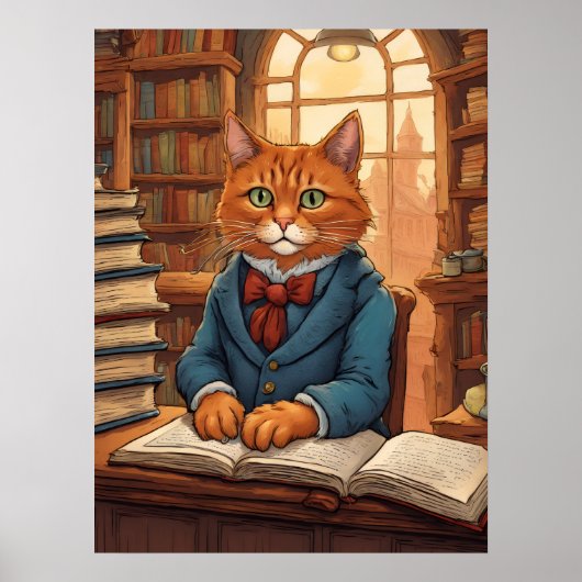 Bibliothekskatze #11 Poster (Vorne)