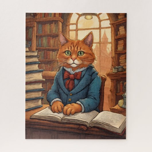 Bibliothekskatze #11 Puzzle (Vertikal)