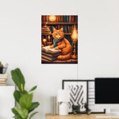 Bibliothekskatze #13 Poster (Heimbüro)