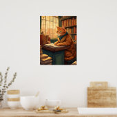 Bibliothekskatze #14 Poster (Küche)