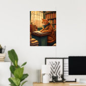 Bibliothekskatze #14 Poster (Heimbüro)