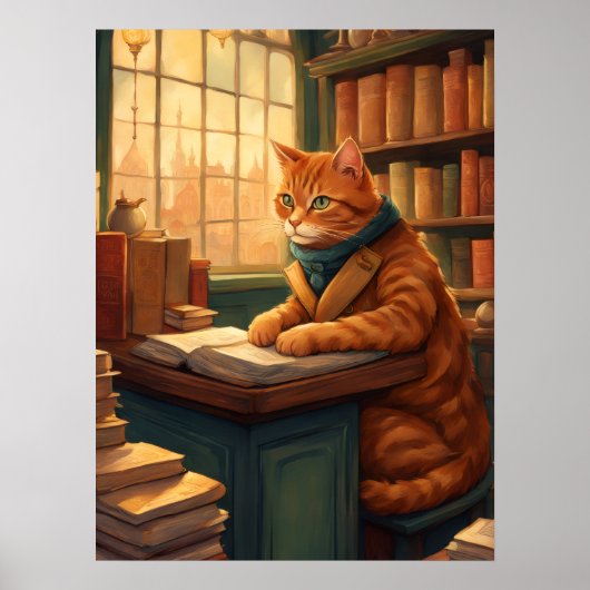Bibliothekskatze #14 Poster (Vorne)
