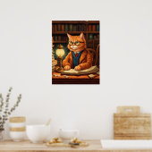 Bibliothekskatze #15 Poster (Küche)