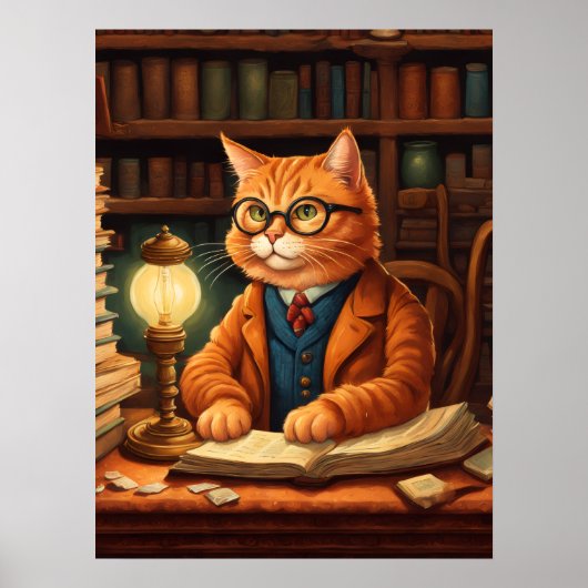 Bibliothekskatze #15 Poster (Vorne)