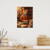 Bibliothekskatze #16 Poster (Küche)