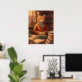 Bibliothekskatze #16 Poster (Heimbüro)