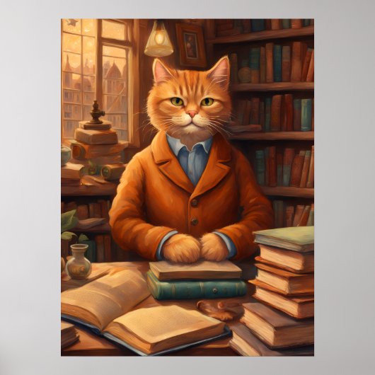 Bibliothekskatze #16 Poster (Vorne)