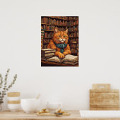 Bibliothekskatze #17 Poster (Küche)