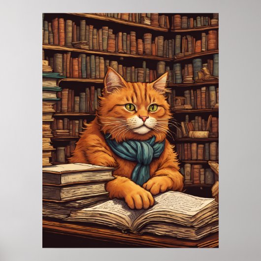 Bibliothekskatze #17 Poster (Vorne)